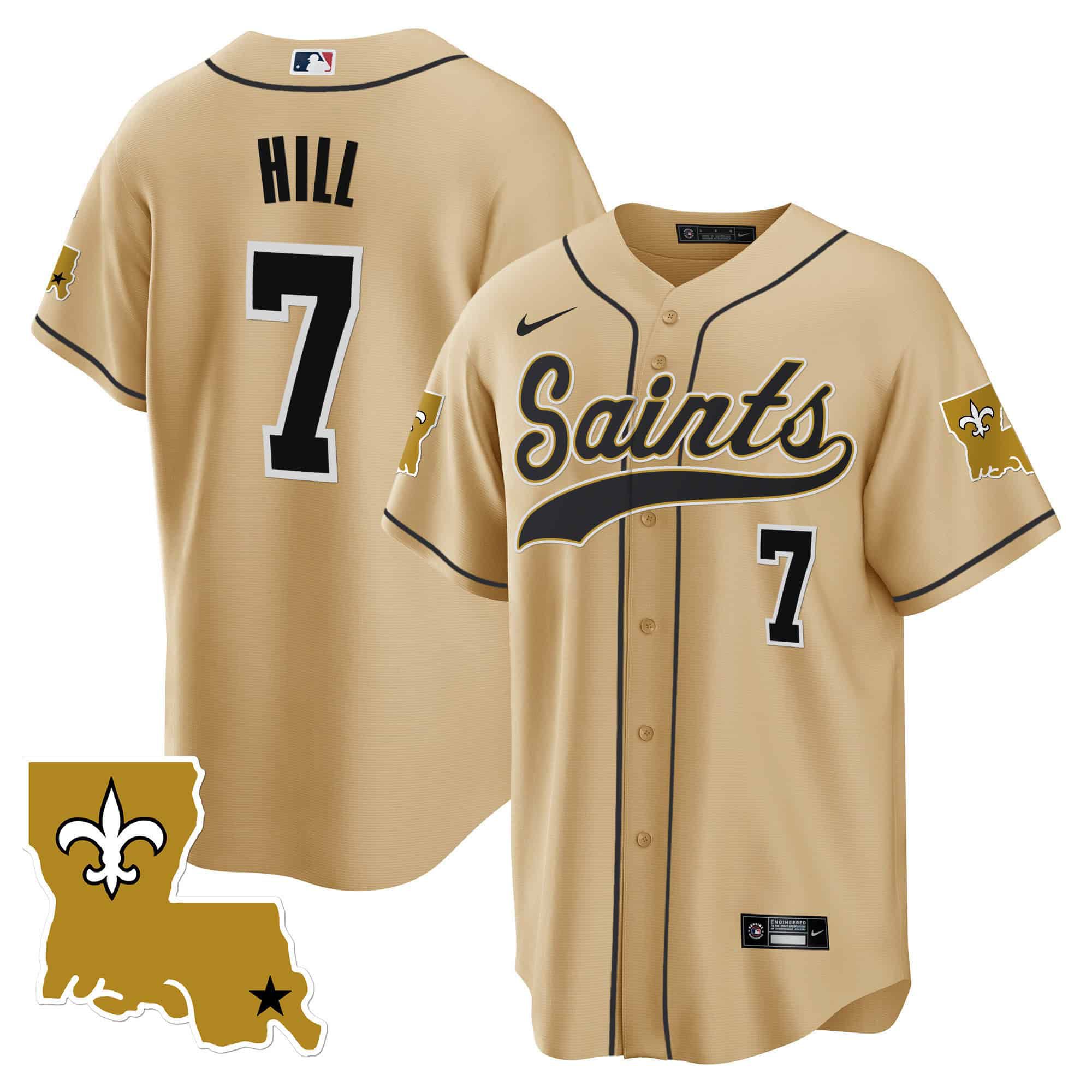 Men New Orleans Saints #7 Hill Yellow 2024 Nike 1987 Legacy Cool Base NFL Jersey->indianapolis colts->NFL Jersey
